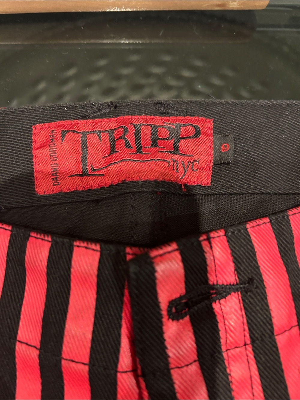 Tripp NYC Red & Black Striped Skinny Jeans - Picture 3 of 8